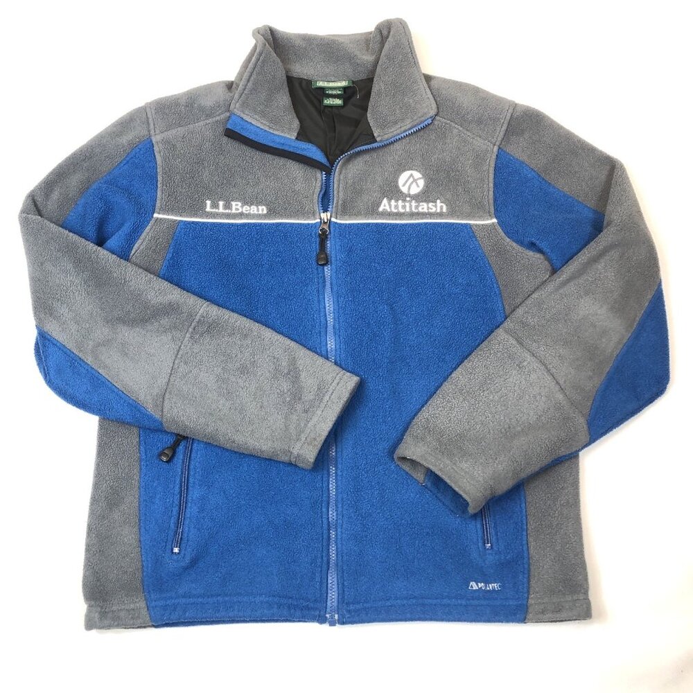 LL Bean Mens Attitash Perfect Turn Blue Fleece Full Zip Polartec Jacket Medium - Picture 13 of 13